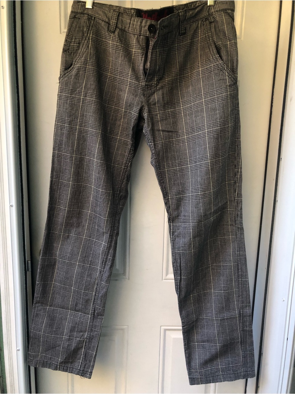 UnitryB Gray Plaid Dress Pants - Classic Tailored Fit